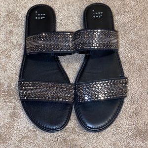 Black Bling Sandals